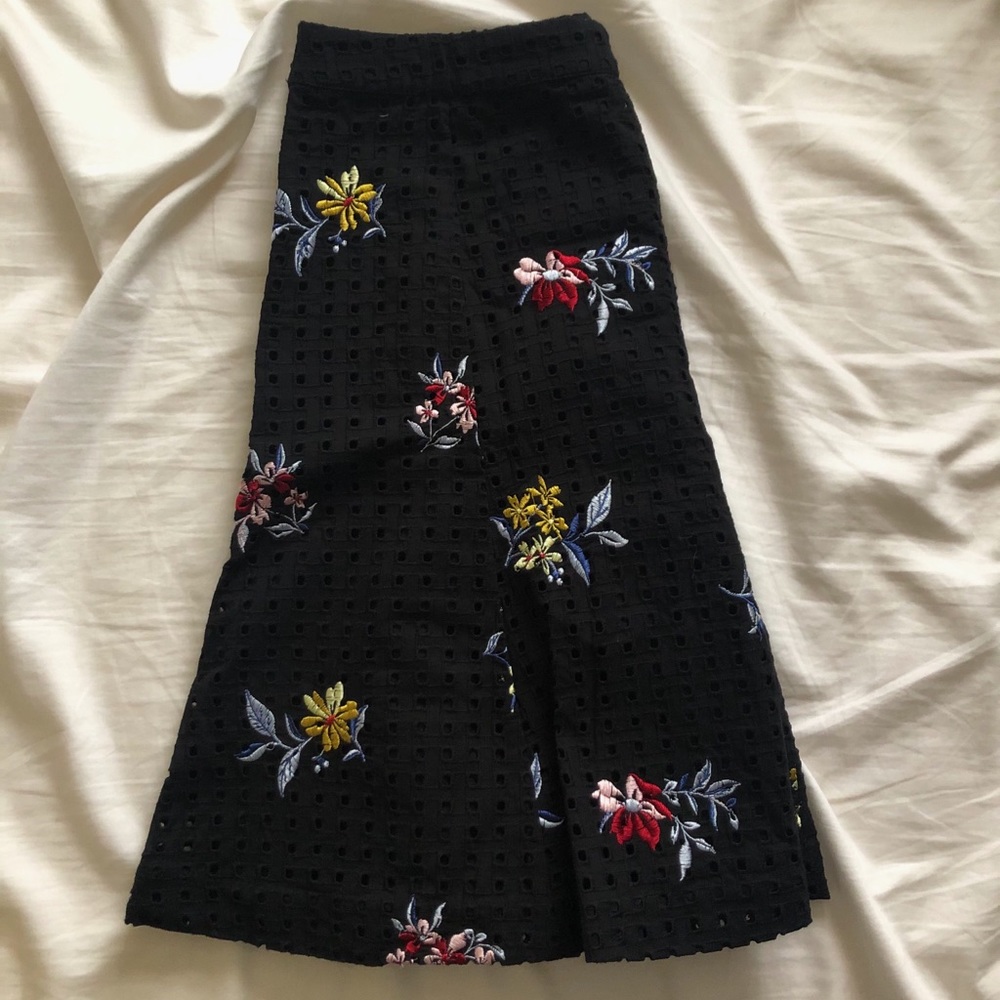 ann taylor pleated midi skirt